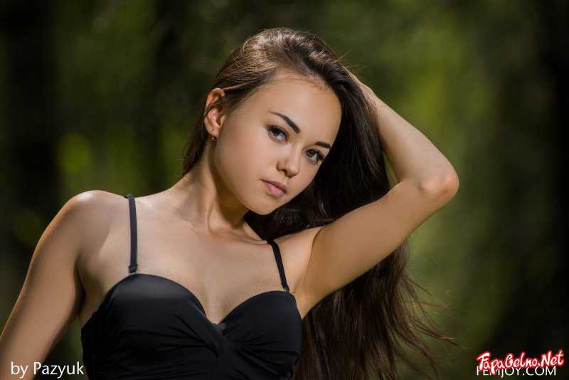Cute asian girl in the forest