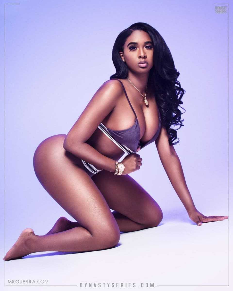 Sexy black girl with big boobs in a bikini pics
